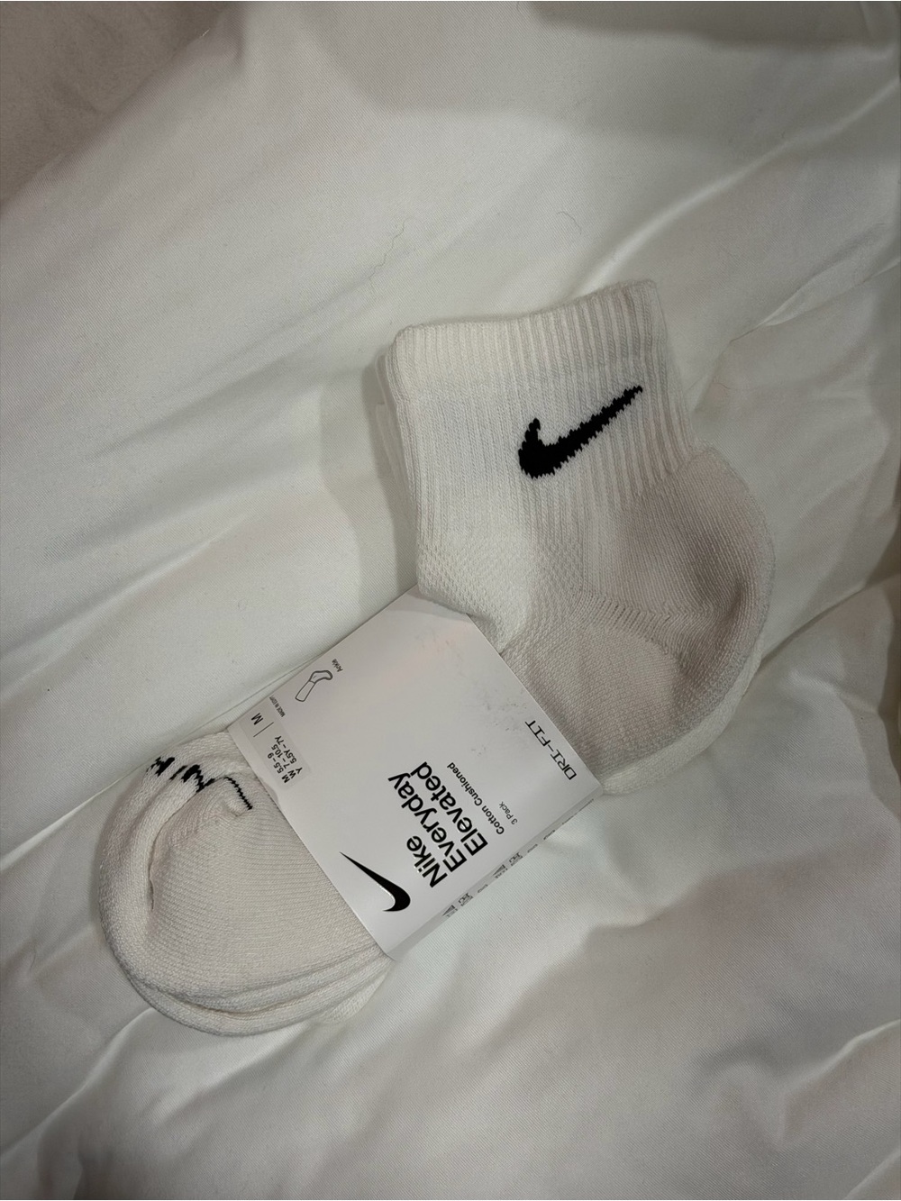 Nike White 3 pairs Socks with Black Swoosh